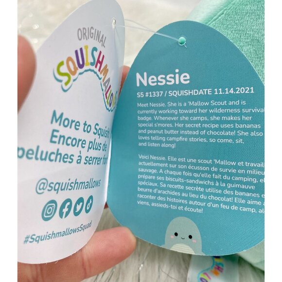 Squishmallow Plush NWT Mallow & Mini 12” 5” Nessie Loch Ness Monster Canadian - Picture 7 of 7